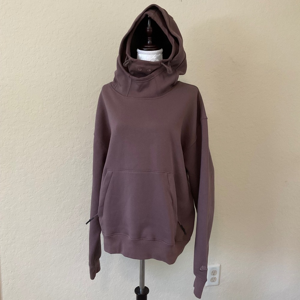 Nike Tech Pack Therma-FIT Fleece Hoodie Womens Size Medium Brown Balaclava Snood
